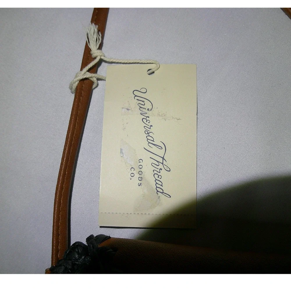 Universal Thread Crossbody‎ Bag Tan Brown Black Straw Woven Purse $25 NWT